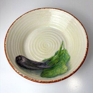 Williams-Sonoma Jardin Potager Eggplant Pasta Bowl Large  9.5” Made In Italy